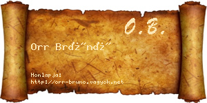 Orr Brúnó névjegykártya